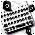 black white business keyboard android application logo